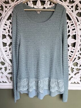Women's Lucky Brand seafoam green Sweater size XL